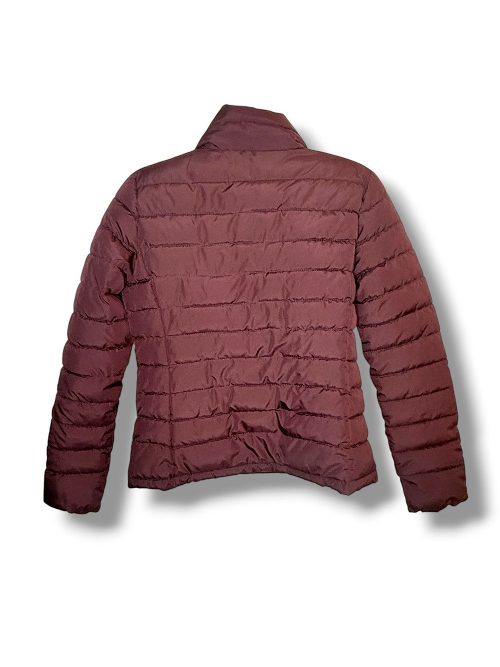 Gap Maroon Wine Puffer Shirt Jacket Shacket small Button Front Quilted - Picture 3 of 8